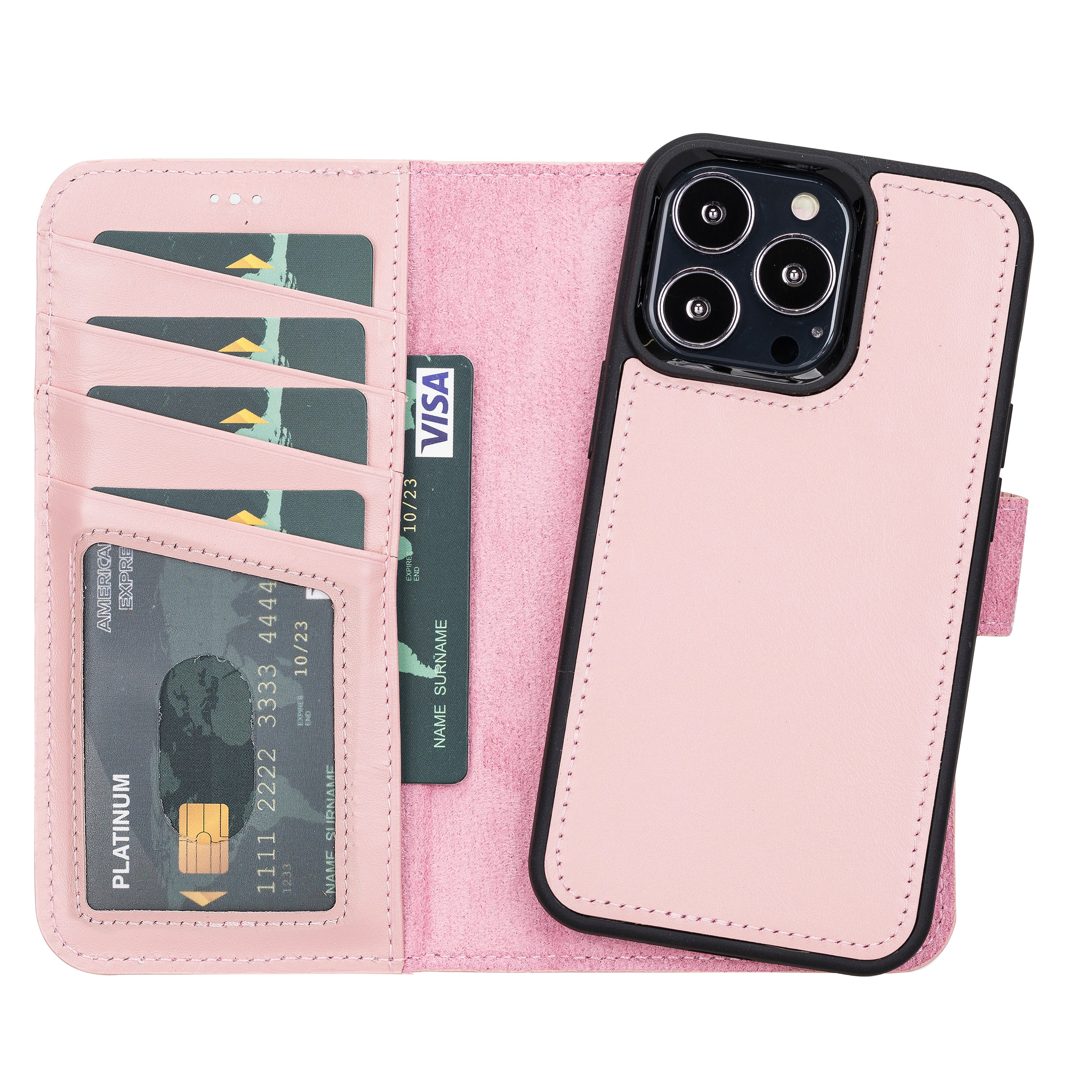 Pink Leather Magnetic Case for iPhone 13 Pro Max (6.7")