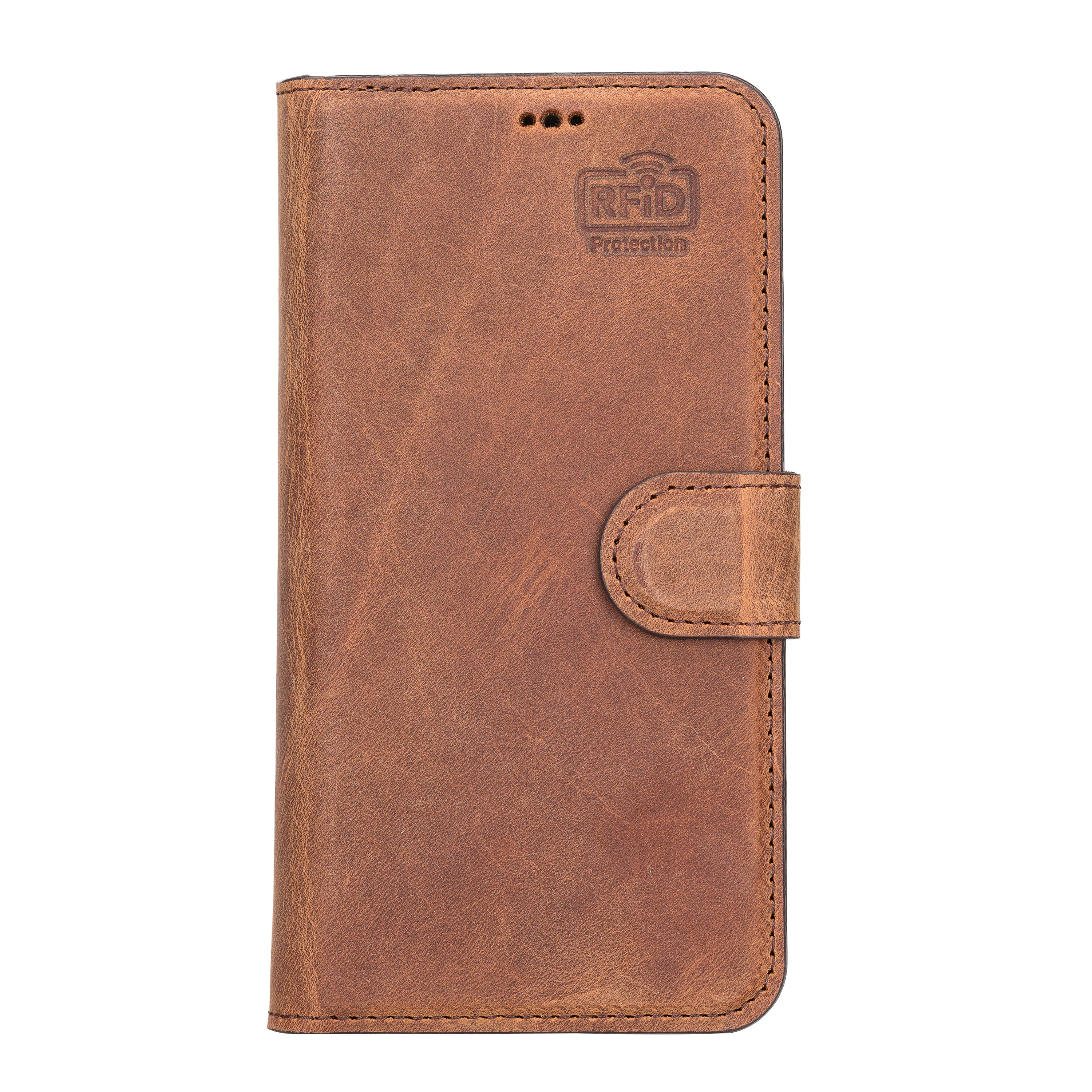 Antic Brown Leather Magnetic Case for iPhone 13 (6.1")