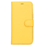 Yellow Leather Magnetic Case for iPhone 13 Pro Max (6.7")