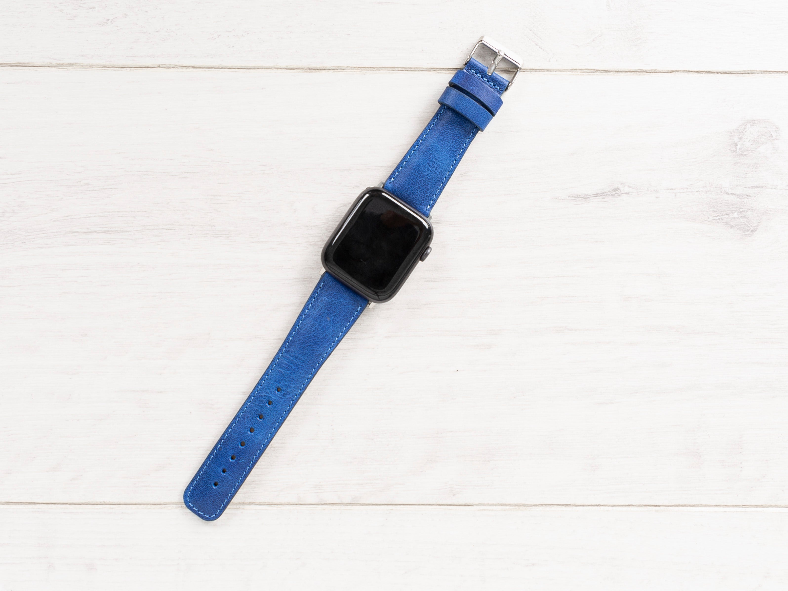 Full Grain Leather Blue Band for Apple Watch