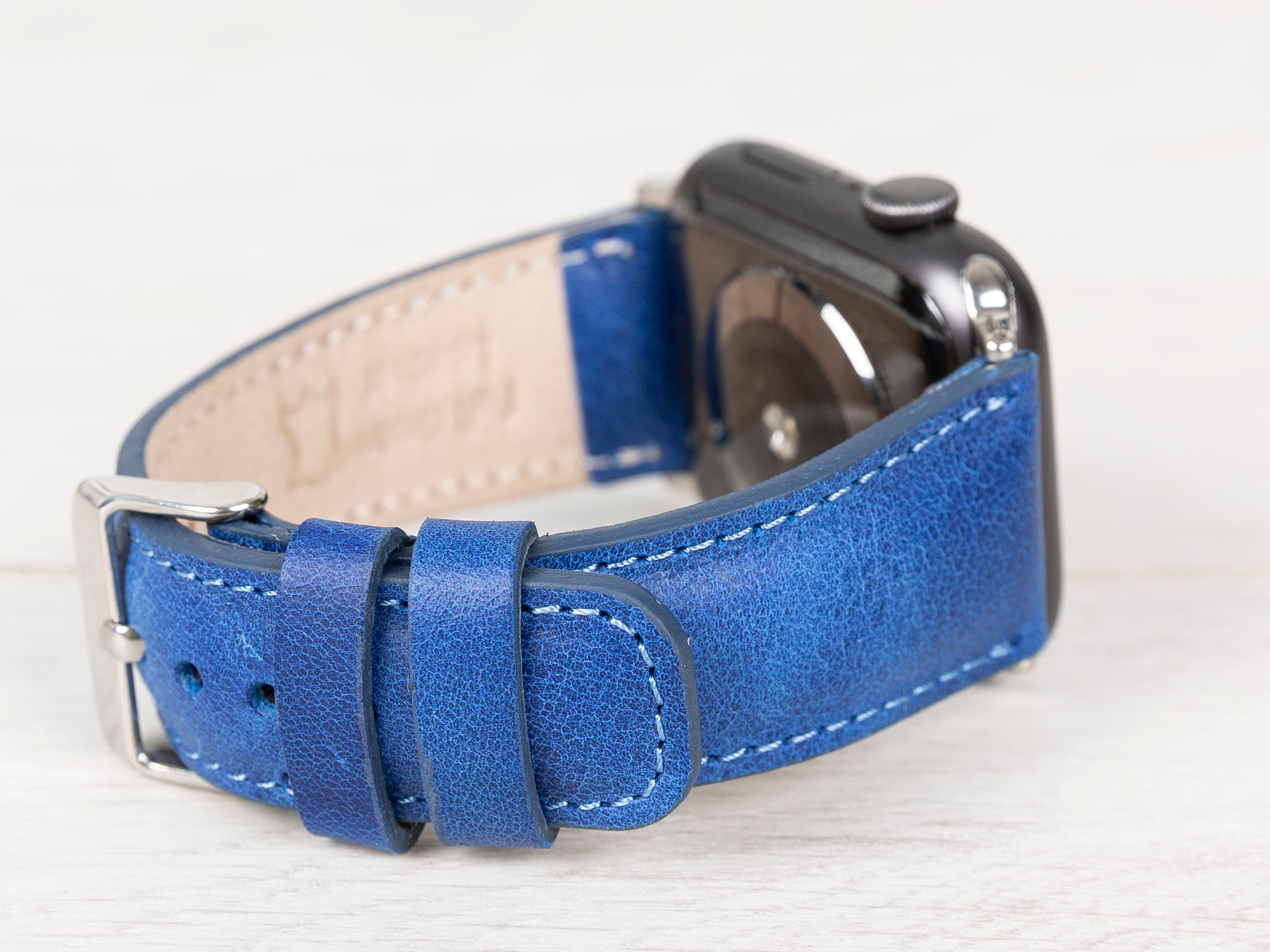 Full Grain Leather Blue Band for Apple Watch