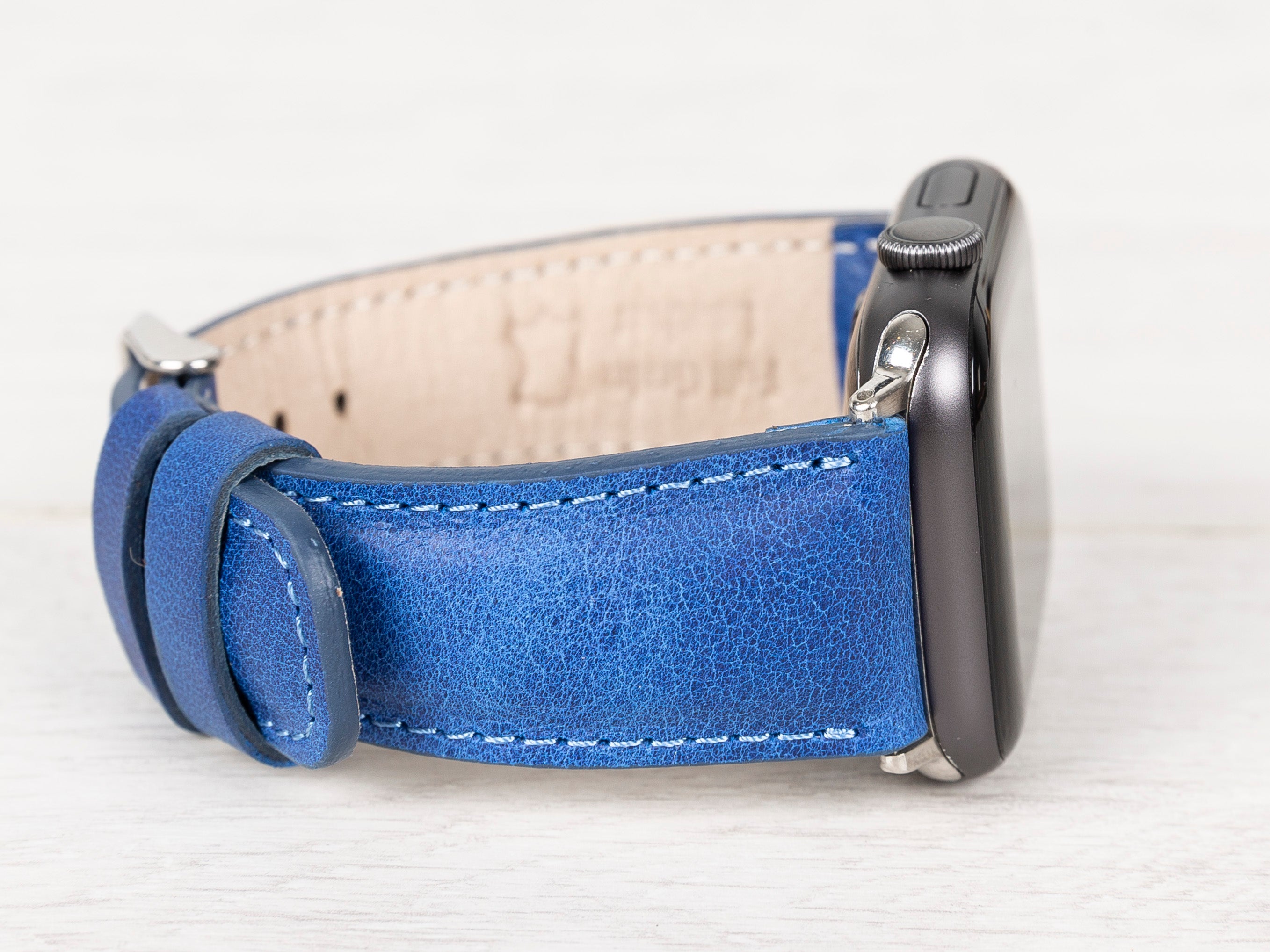 Full Grain Leather Blue Band for Apple Watch