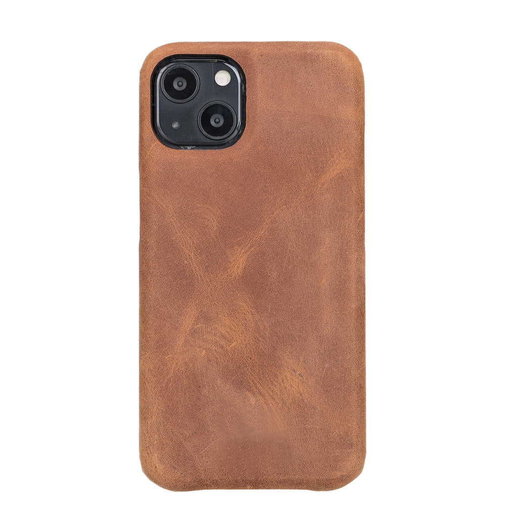 iPhone 14 (6.1") Leather Snap on Cover Case, Antic Brown