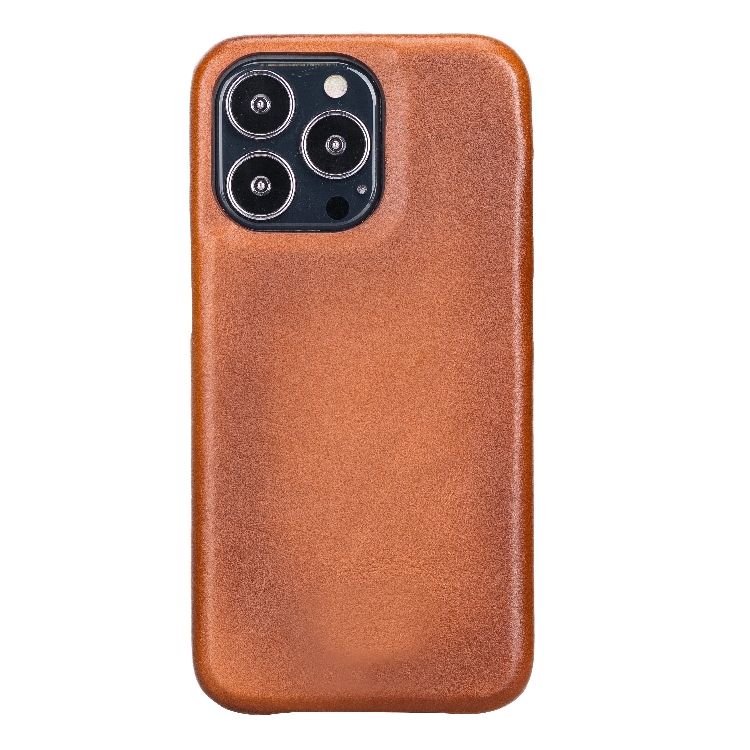 iPhone 14 PRO (6.1") Leather Snap on Cover Case, Burnished Tan
