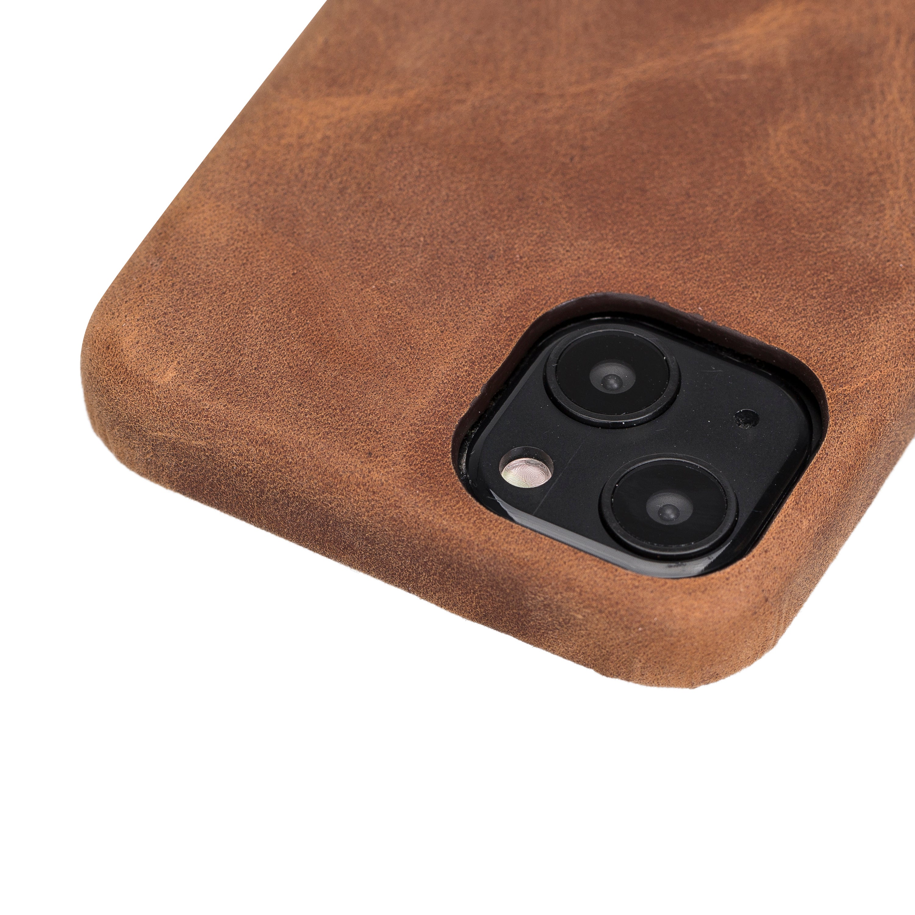 iPhone 14 (6.1") Leather Snap on Cover Case, Antic Brown