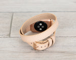 Nude Slim Double Wrap Womens Leather Band