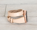 Nude Slim Double Wrap Womens Leather Band