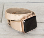 Nude Slim Double Wrap Womens Leather Band
