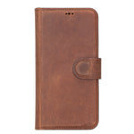 Antic Brown Leather Magnetic Case for iPhone 13 Pro (6.1")