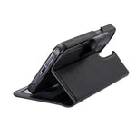 Black Leather Magnetic Wallet Case for iPhone 14 PRO (6.1"), Prestige