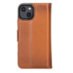Burnished Tan Leather Magnetic Wallet Case for iPhone 14 (6.1")