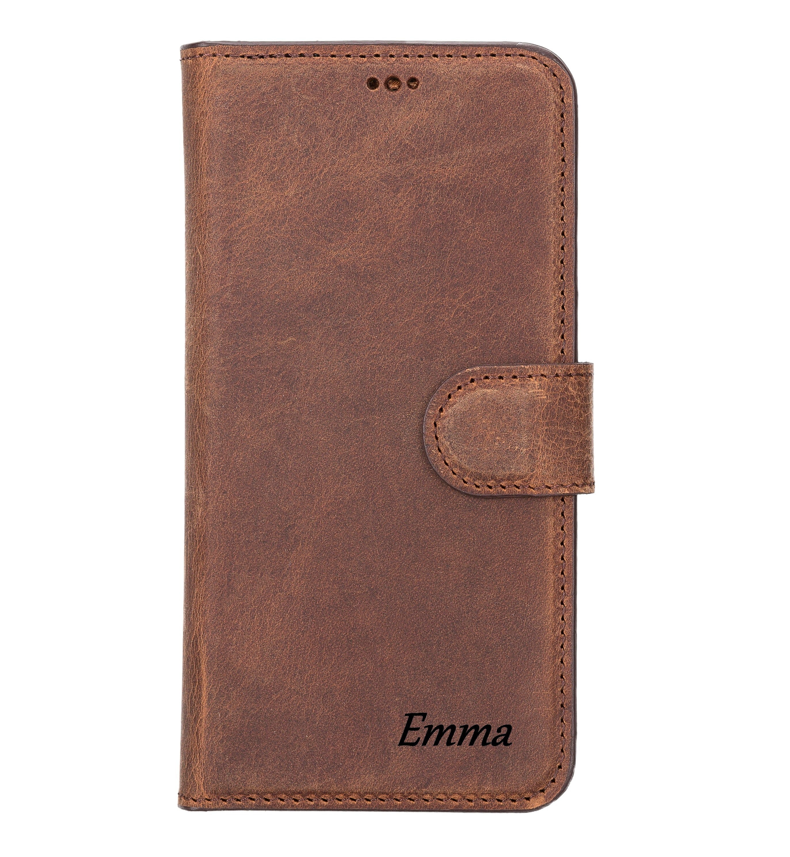 Antic Brown Leather Magnetic Case for iPhone 14 PLUS (6.7")