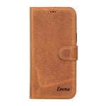Camel Brown Leather Magnetic Case for iPhone 14 (6.1")