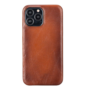 Burnished Tan Leather Magnetic Wallet Case for iPhone 14 (6.1"), Prestige