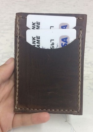 Antic Brown Leather Minimalist Wallet