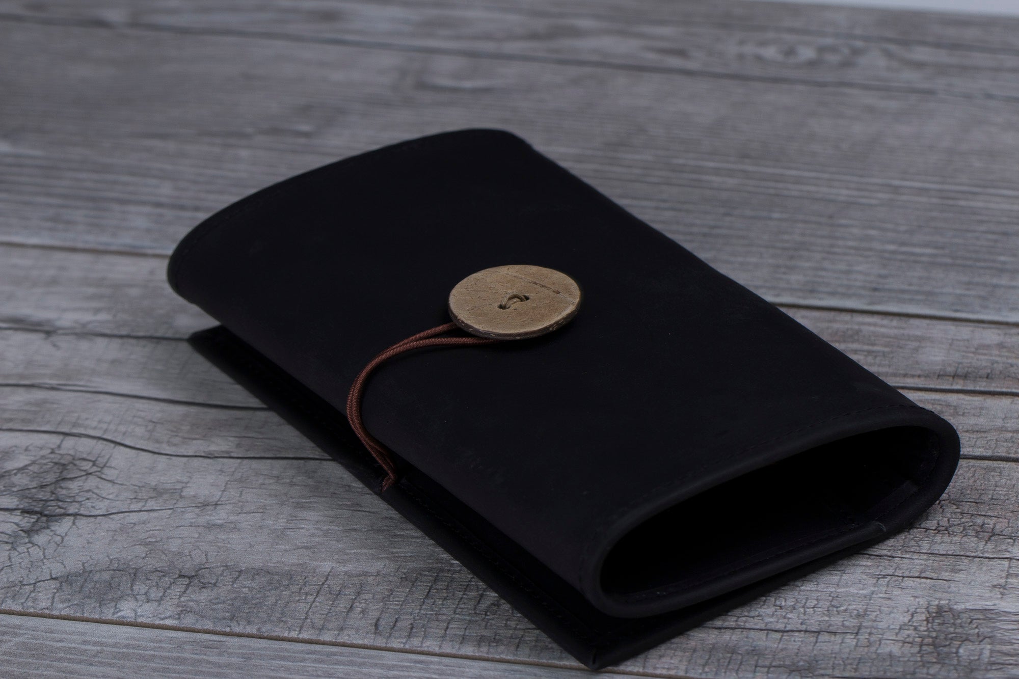 Black Leather Cable Organizer.