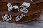 Camel Brown Leather Cable Organizer