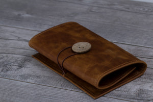 Camel Brown Leather Cable Organizer