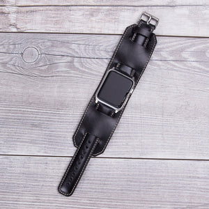 Genuine Leather Black Cuff for Apple Watch