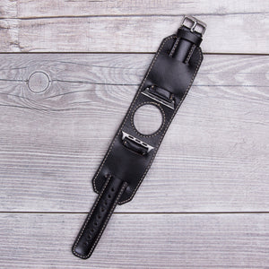 Genuine Leather Black Cuff for Apple Watch