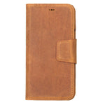Camel Brown Leather Magnetic Wallet Case for iPhone 14 PLUS (6.7"), Prestige