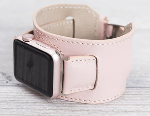Pink Leather Apple Watch Band