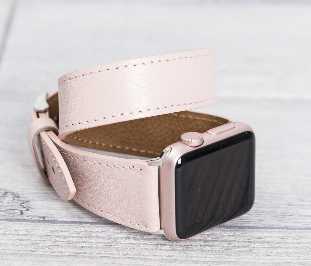 Leather Pink Double Tour for Apple Watch