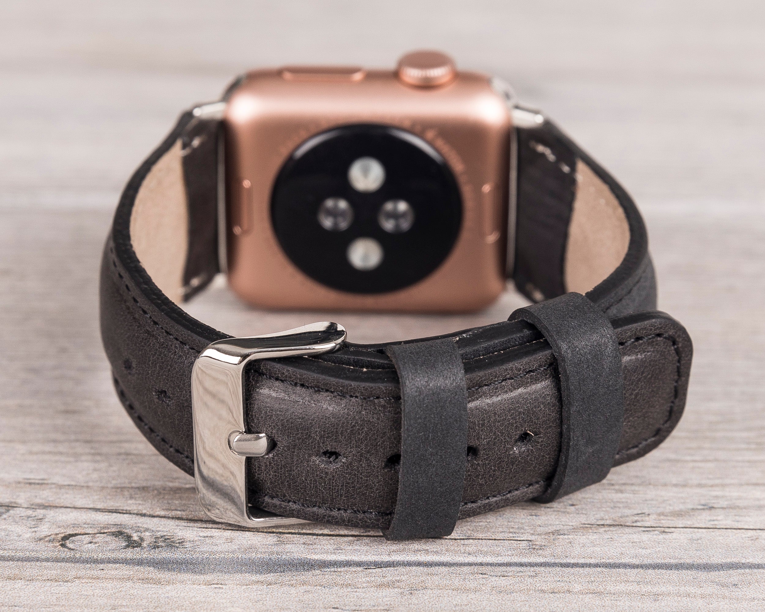 Blue Gray Leather Band for Apple Watch