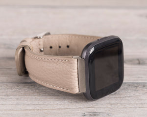 Beige Leather Band for Fitbit Watch