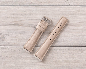 Beige Leather Band for Fitbit Watch