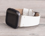 White Leather Band for Fitbit Watch
