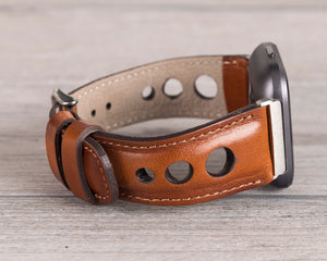 Burnished Tan Leather Holo Band for Fitbit Watch