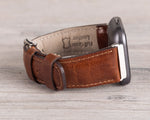 Dark Brown Leather Band for Fitbit Watch