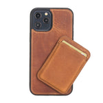 Leather Magnetic Wallet with Snap on Cover Case for iPhone 13 Pro (6.1")
