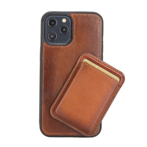 Leather Magnetic Wallet with Snap on Cover Case for iPhone 13 (6.1")
