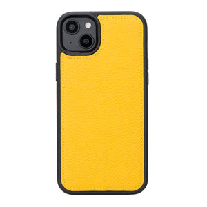 Yellow Leather Magnetic Wallet Case for iPhone 14 PLUS (6.7")