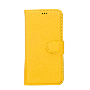 Yellow Leather Magnetic Wallet Case for iPhone 14 PRO (6.1")