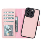 Pink Leather Magnetic Wallet Case for iPhone 14 PRO (6.1")