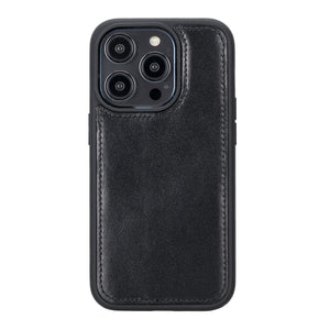 Black Leather Magnetic Wallet Case for iPhone 14 PRO (6.1")