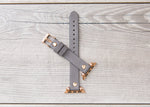 Gray Slim Ferro Leather Band (Gold Rivet)