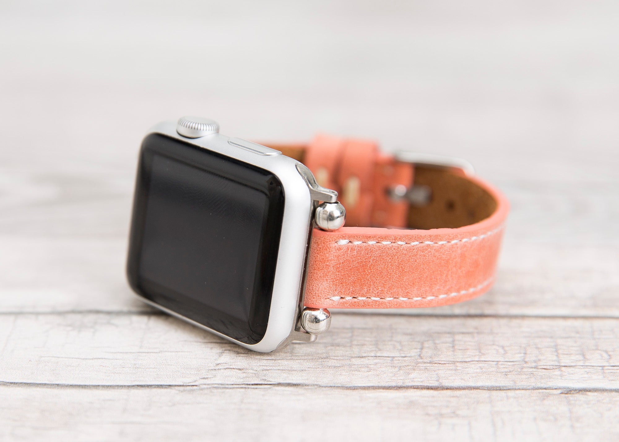 Orange Slim Ferro Leather Band for Apple Watch