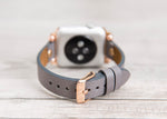 Gray Slim Ferro Leather Band (Gold Rivet)