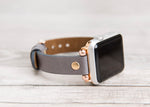 Gray Slim Ferro Leather Band (Gold Rivet)