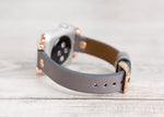 Gray Slim Ferro Leather Band (Gold Rivet)