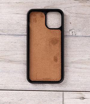 Camel Brown Leather Magnetic Wallet Case for iPhone 12 Mini (5.4")