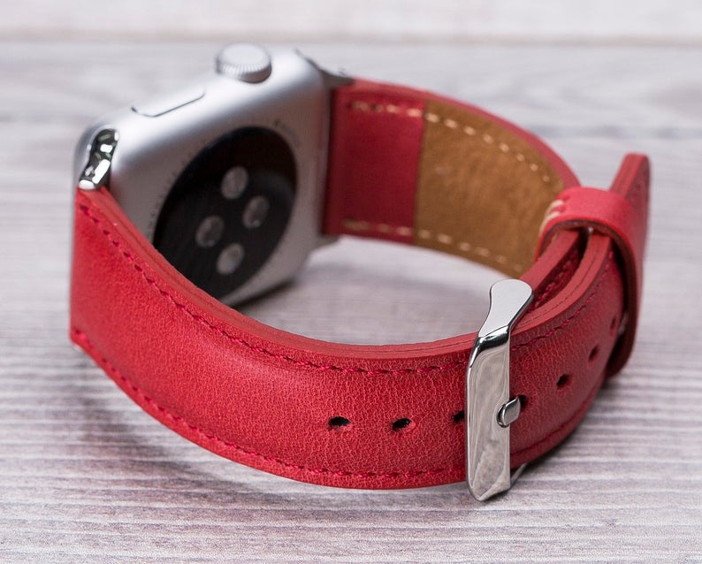 Full Grain Leather Red Band for Apple Watch
