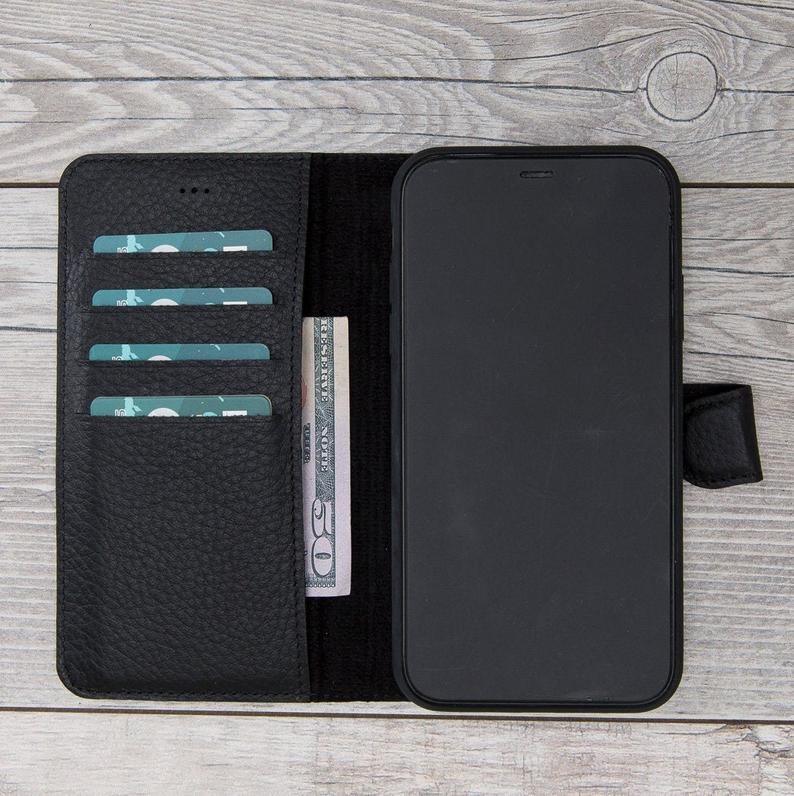 Black Leather Magnetic Case for iPhone XR/X/XS/XS Max