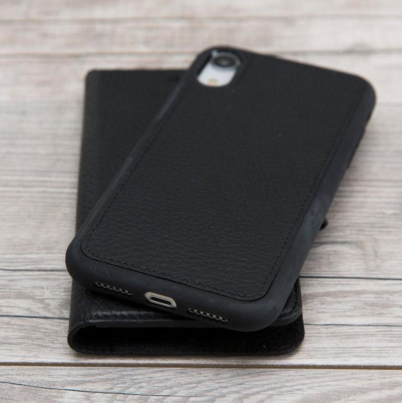 Black Leather Magnetic Case for iPhone XR/X/XS/XS Max