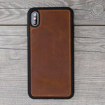 Camel Brown Genuine Leather Magnetic Wallet Case for iPhone XR/XS Max