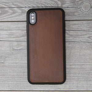 Burnished Brown Genuine Leather Magnetic Wallet Case for iPhone XR/XS Max
